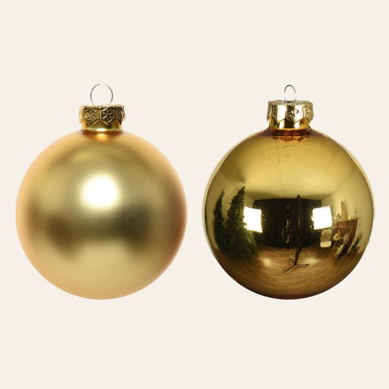 Glass Balls Gold 8cm Set of 8 Pieces - Default Title
