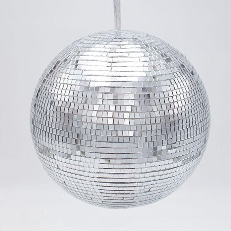 GLASS DISCO BALL SILVER 20cm - Default Title