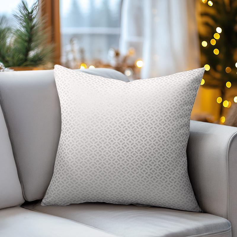 Jacquard Pillowcase Ecru-Silver 40x40cm - Default Title