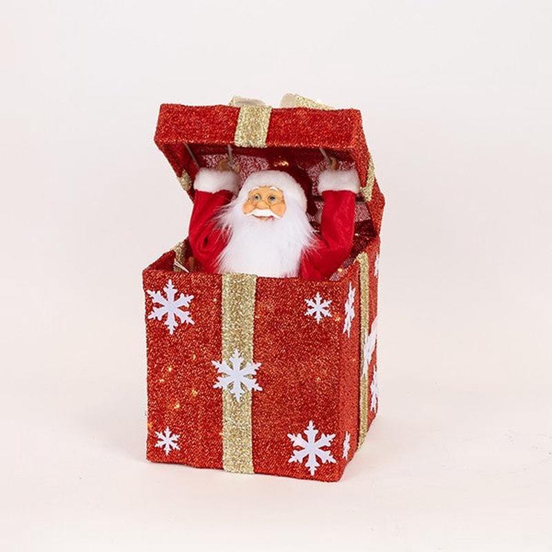 MECHANICAL GIFT WITH OPENING LID TOUCH MUSIC MOVEMENT AND RED LIGHT BATTERY 25x25x25 - Default Title
