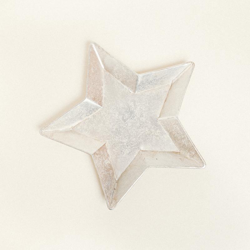 Metal Star Tray Silver 37x38x3 - Default Title