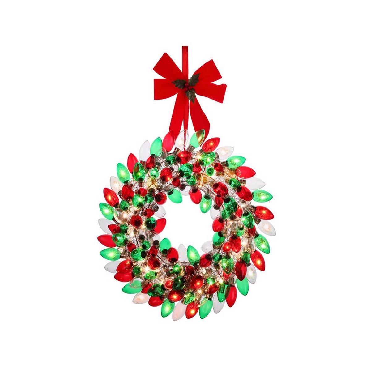 Mr Christmas 10910AC Bulb Wreath Indoor Christmas Decor Multicolored