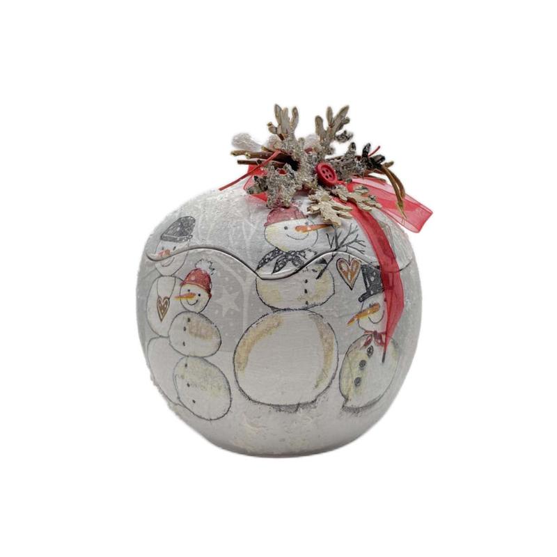 Pomegranate Snowman Ceramic Open 15cm - Default Title