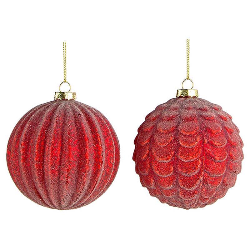 Red Glass Ball 2 Shapes 10cm - Default Title