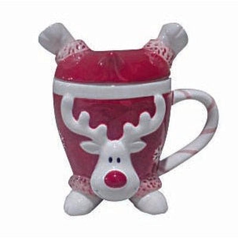 Red Reindeer Bowl 17x14cm - Default Title