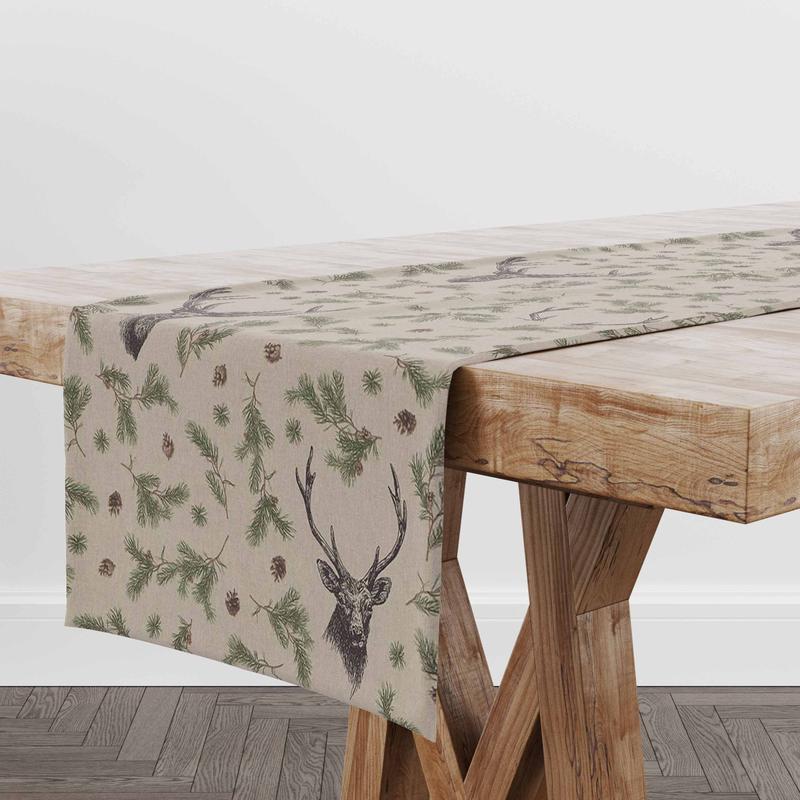 Runner Reindeer with Branches 32x150cm - Default Title