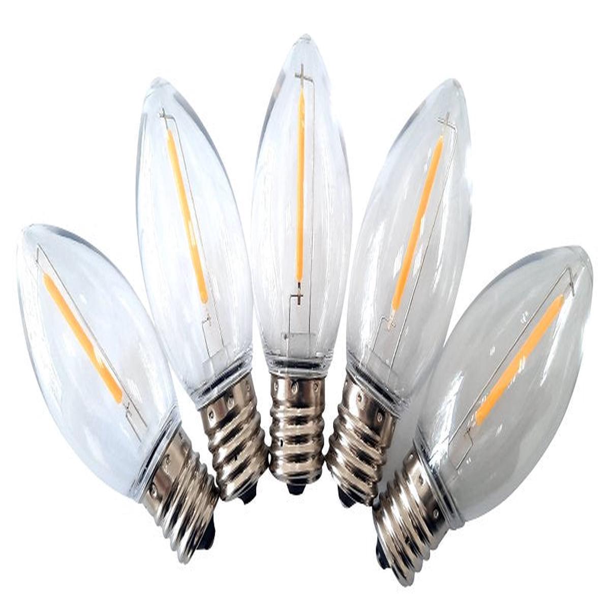 Santas Forest 26988 LED Filament Retro Replacement Bulb Transparent C9 Clear