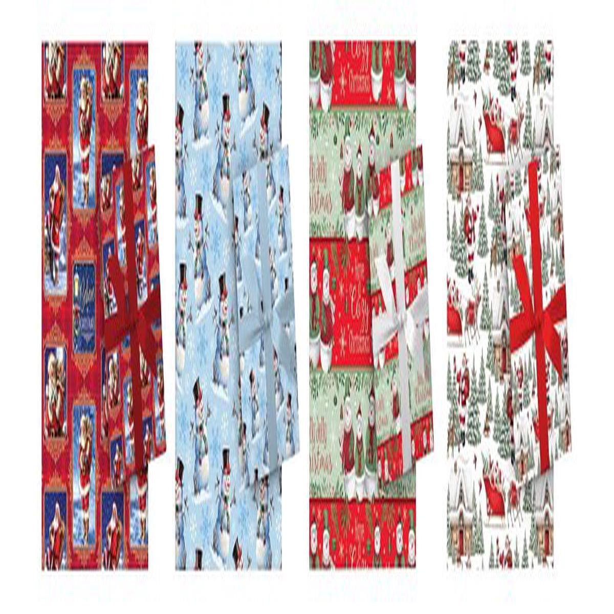 Santas Forest 67901 Traditional Gift Wrap Paper Assorted Matte