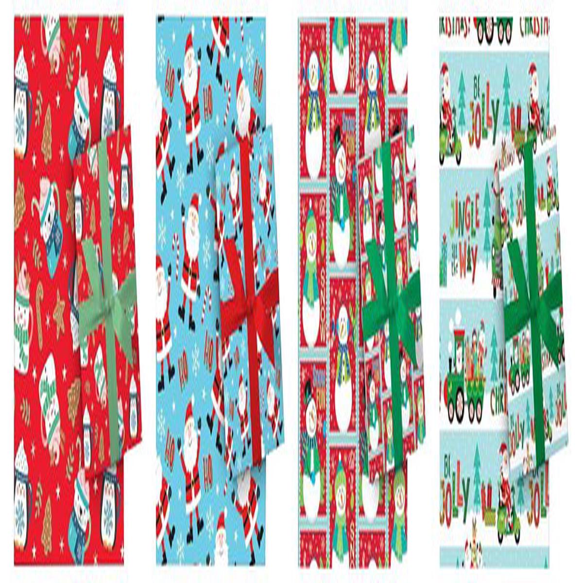 Santas Forest 67905 Juvenile Gift Wrap Paper Assorted Matte