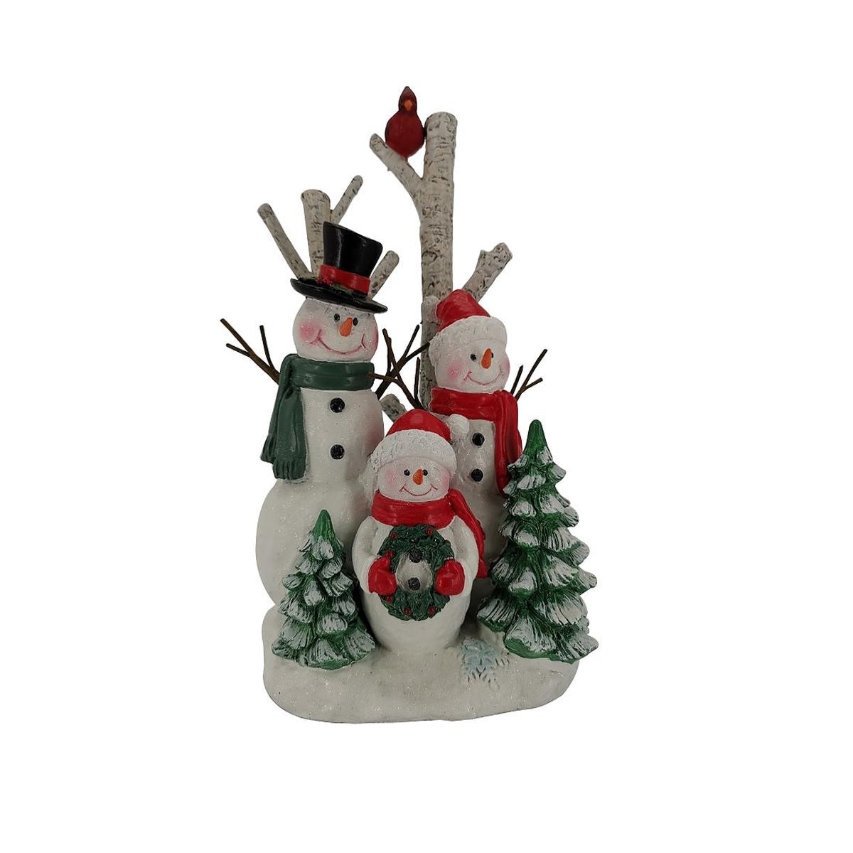 Santas Forest 89806 Snowman Family Christmas Resin WhiteRed