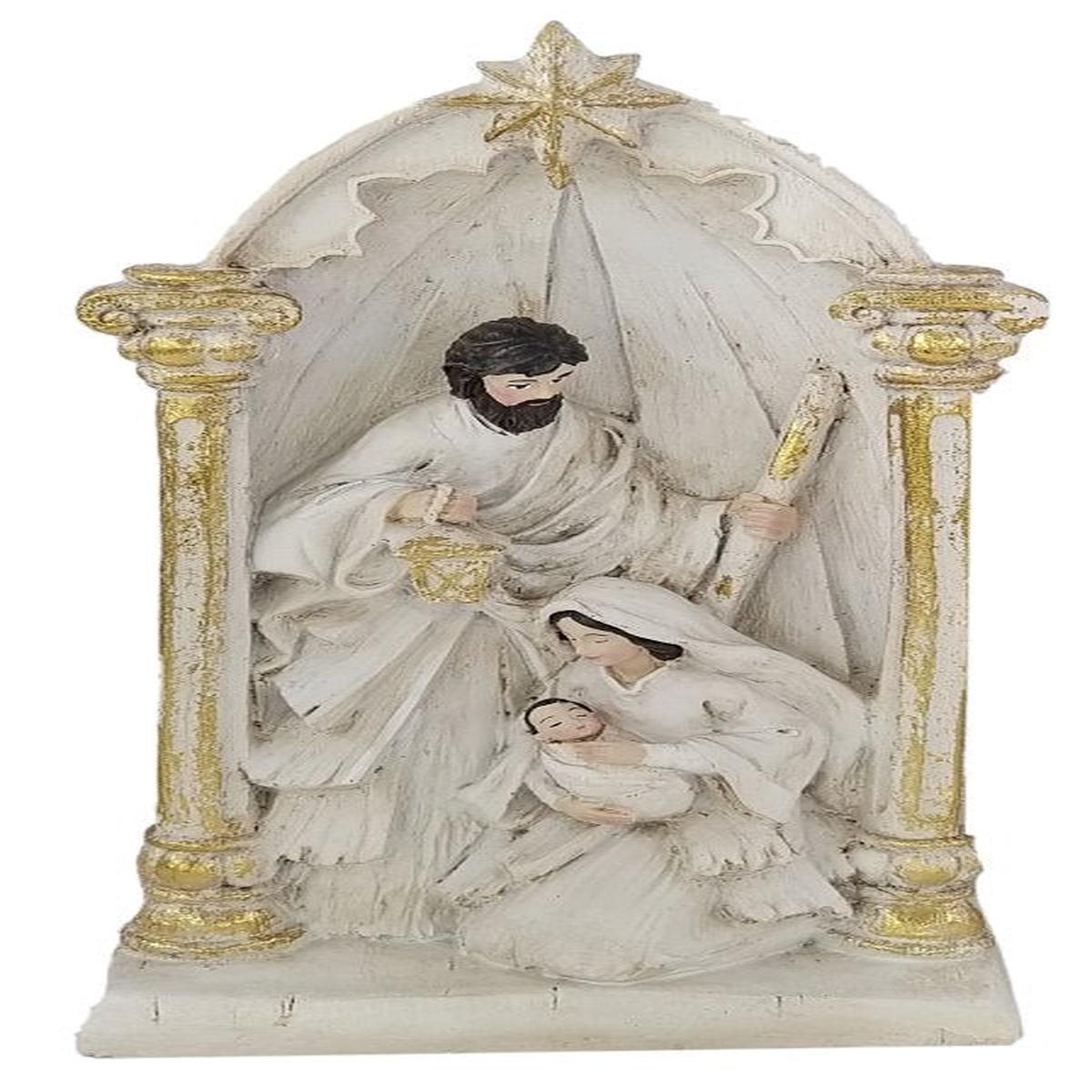 Santas Forest 89939 Nativity Scene 135 in H Nativity Scene Figurine Resin WhiteGold