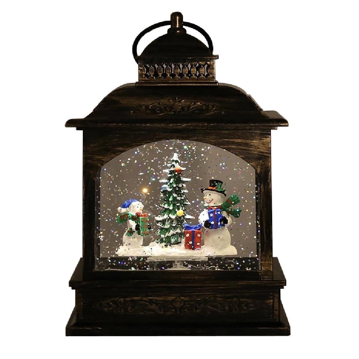 Santas Forest 92703 Christmas Water Lantern with Snowman AcrylicPlastic