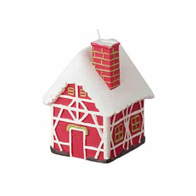 Snowy House Candle Red 11cm - Default Title