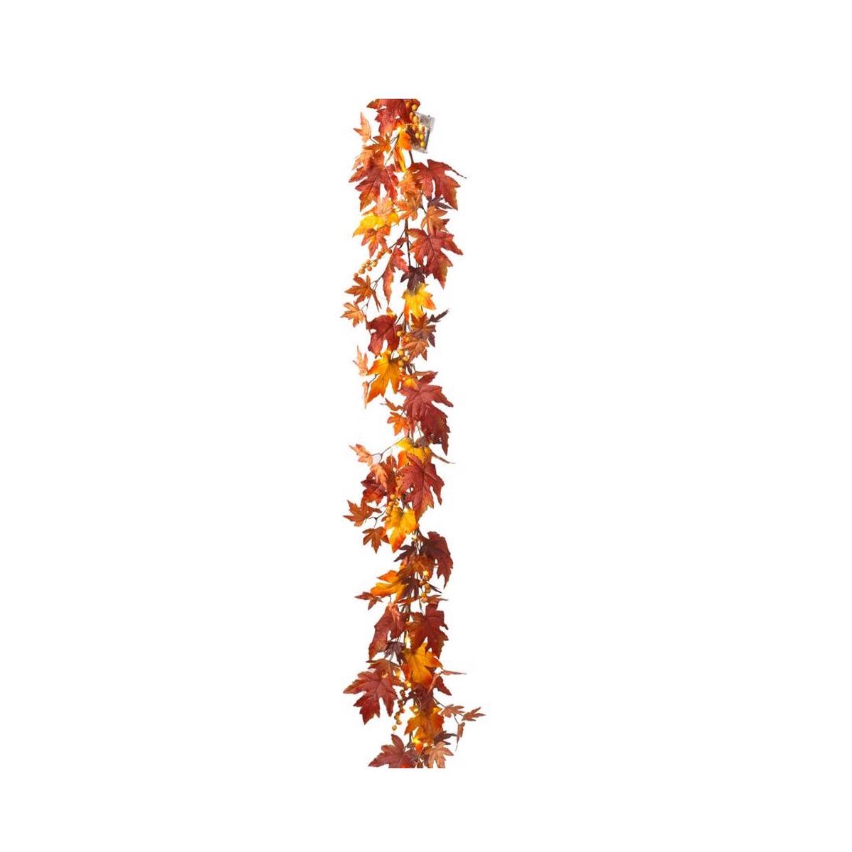 The Gerson Company 2595110 Leaf Garland Harvest Decor Warm White
