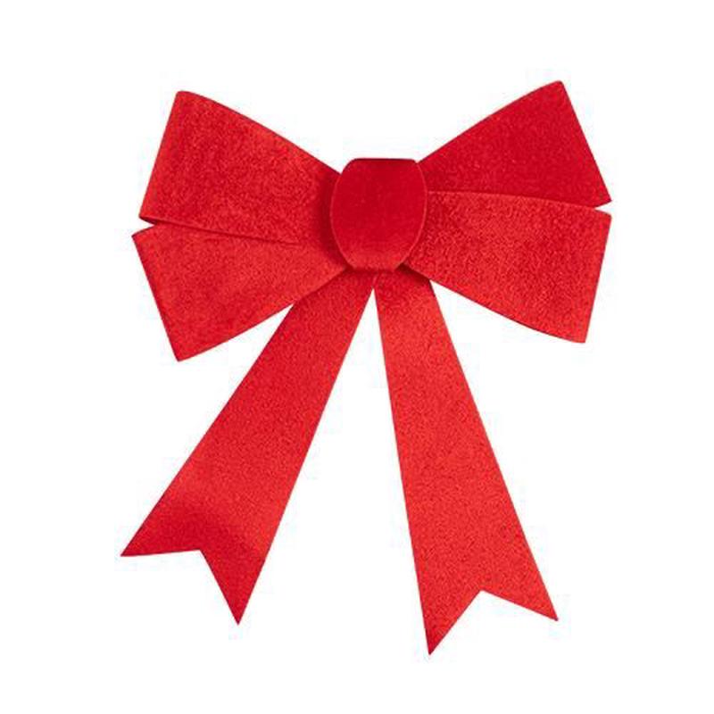 Velvet Red Bow with Glitter 30x37cm - Default Title