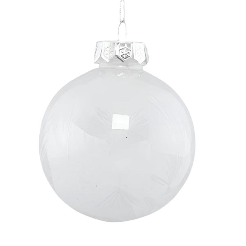 WHITE PET PLASTIC BALL WITH SILK EFFECT SET OF 6 PCS 8cm - Default Title