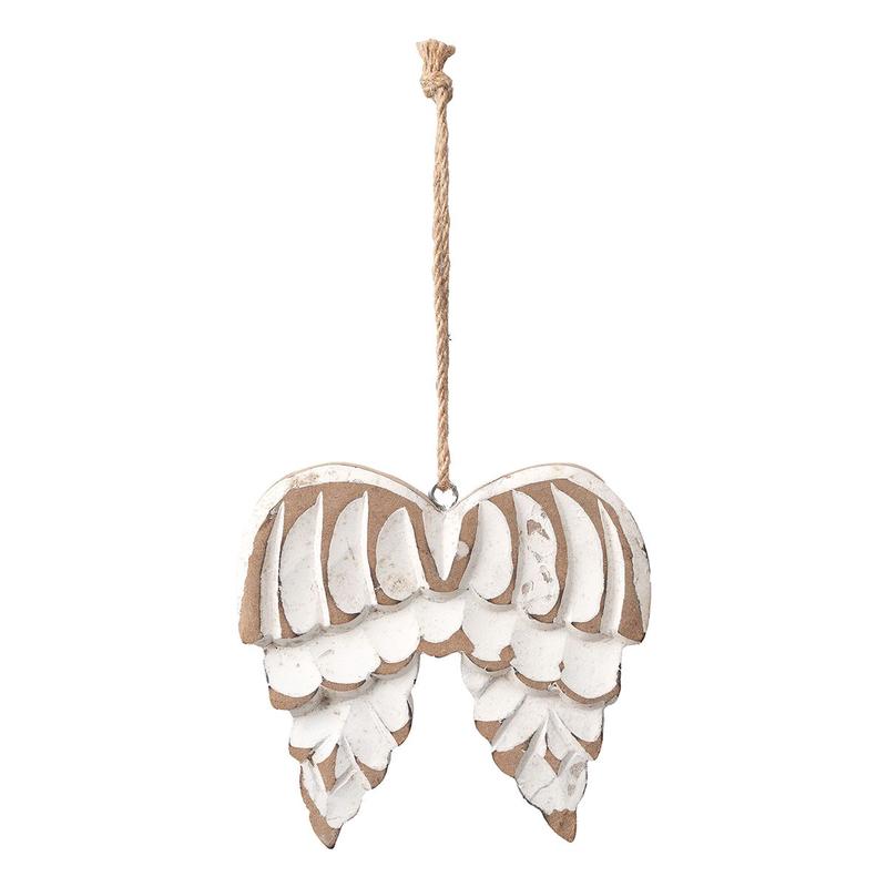 Wooden Angel Wings Antique 13cm - Default Title