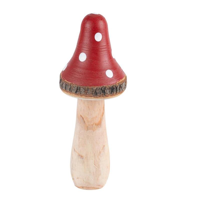 Wooden Mushroom Red and White 6x6x16 - Default Title