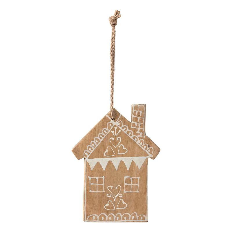 Wooden Ornament House 13cm - Default Title