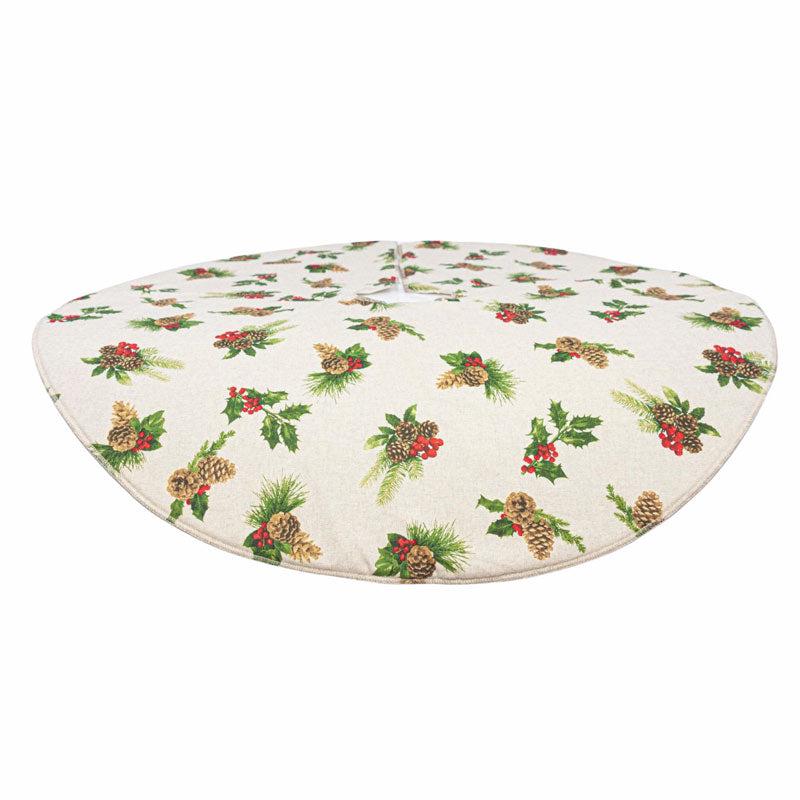 Beige Tree Apron with Pine Cones 90cm - Default Title