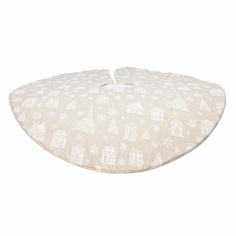 Beige Tree Apron with White Houses 90cm - Default Title