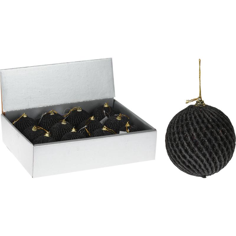 Black Ball with Glitter 8cm - Default Title
