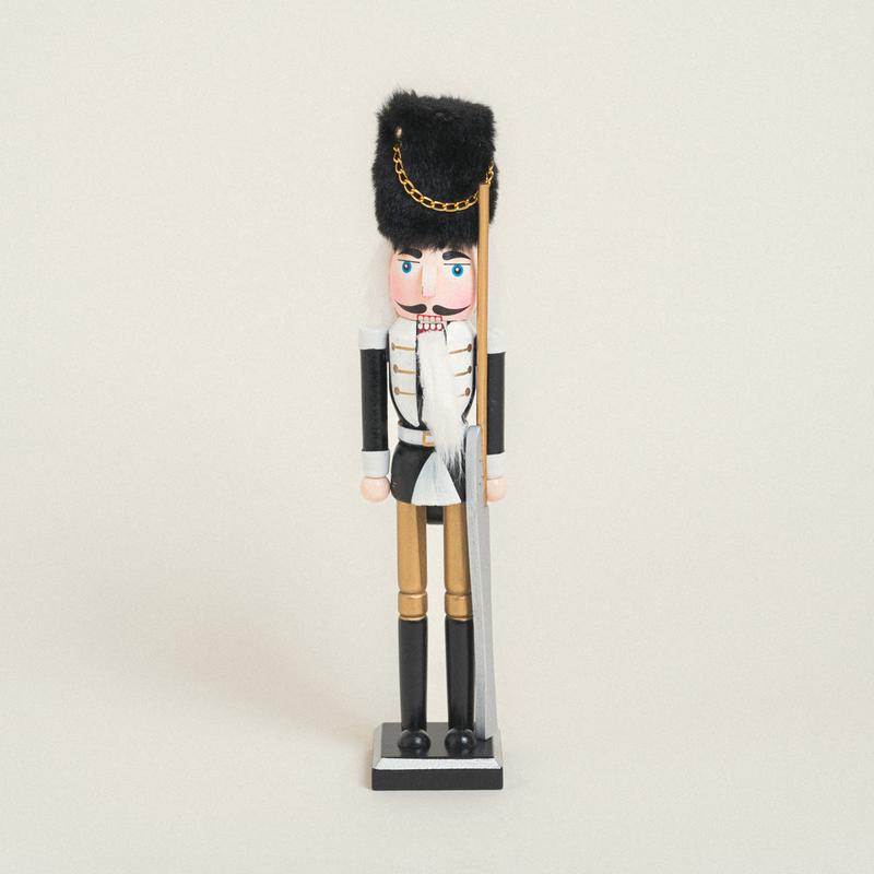 Black Nutcrackers with Fur Hat 38cm - Default Title