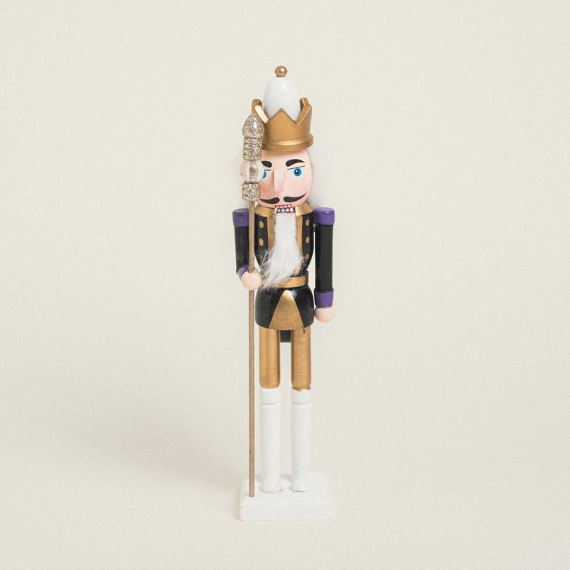 Black Nutcrackers with Wooden Hat 38cm - Default Title