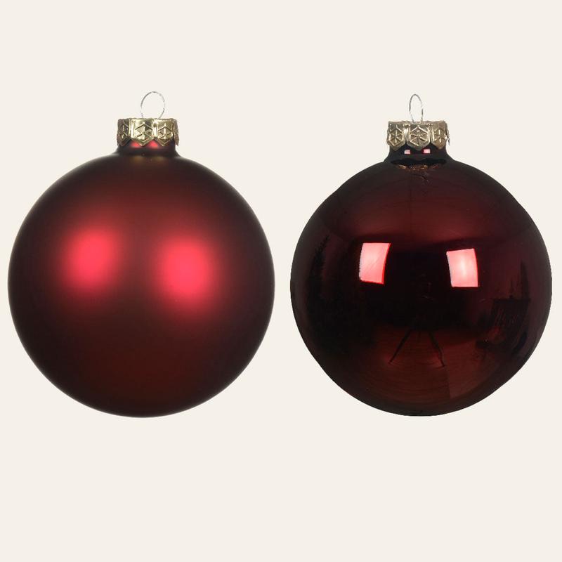 Bordeaux Glass Balls 10cm Set of 6 Pieces - Default Title