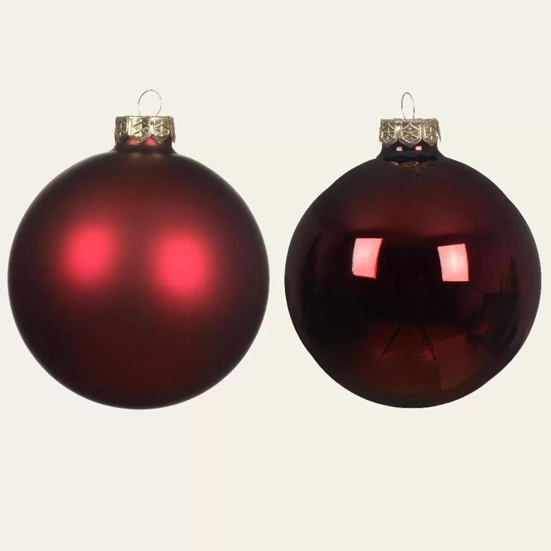 Bordeaux Glass Balls 6cm Set of 12 Pieces - Default Title
