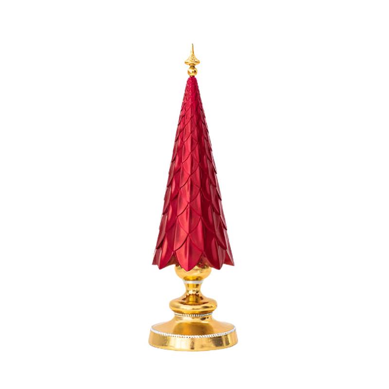 BURGUNDY TREE WITH GOLD BASE 14x14x46 - Default Title