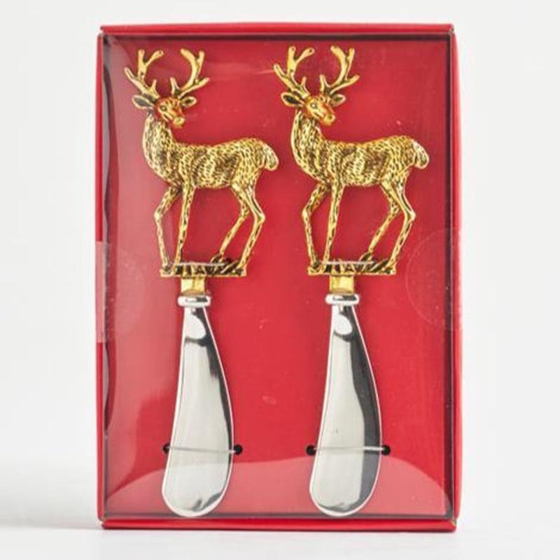 BUTTER KNIFE WITH GOLDEN REINDEER SET OF 2 - Default Title