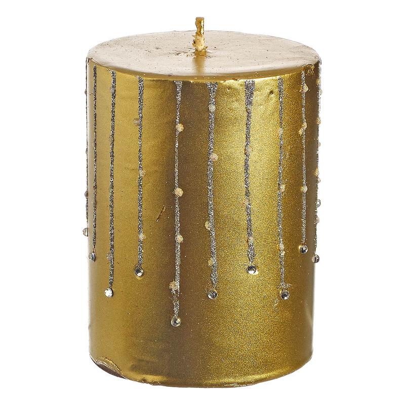 Candle Gold Cylinder 8x8x10 - Default Title