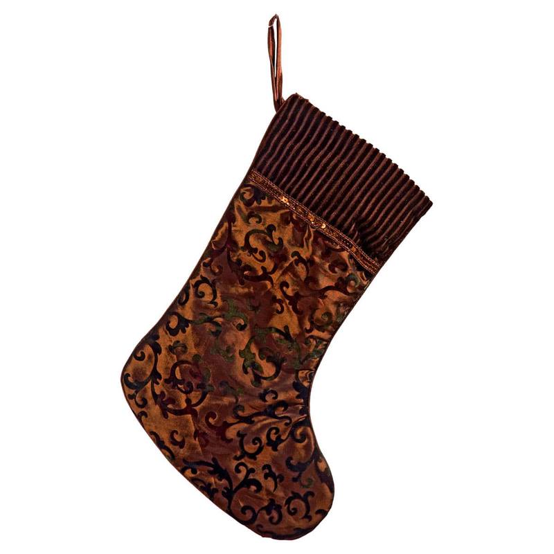 Christmas Brown Hanging Boot 25x34cm - Default Title