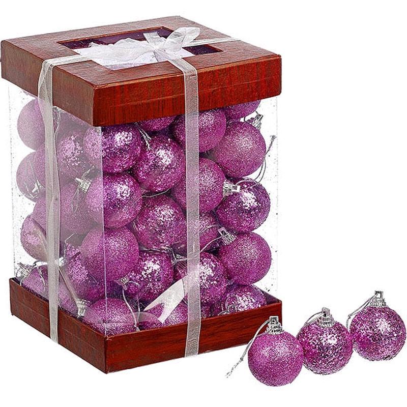 Christmas Felt Balls Pink S/72 4cm - Default Title
