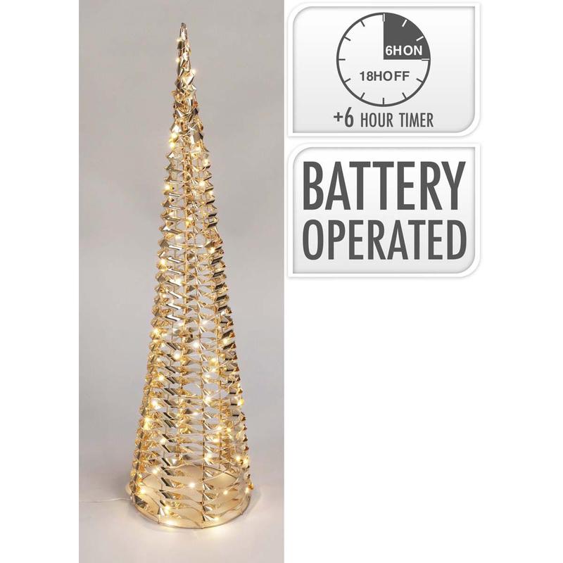 Cone Tree 80 LED Metal Gold 20x80cm - Default Title