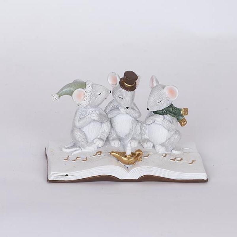 DECORATIVE POLYRESIN MOUSE ON BOOK 10.5x12x17 - Default Title