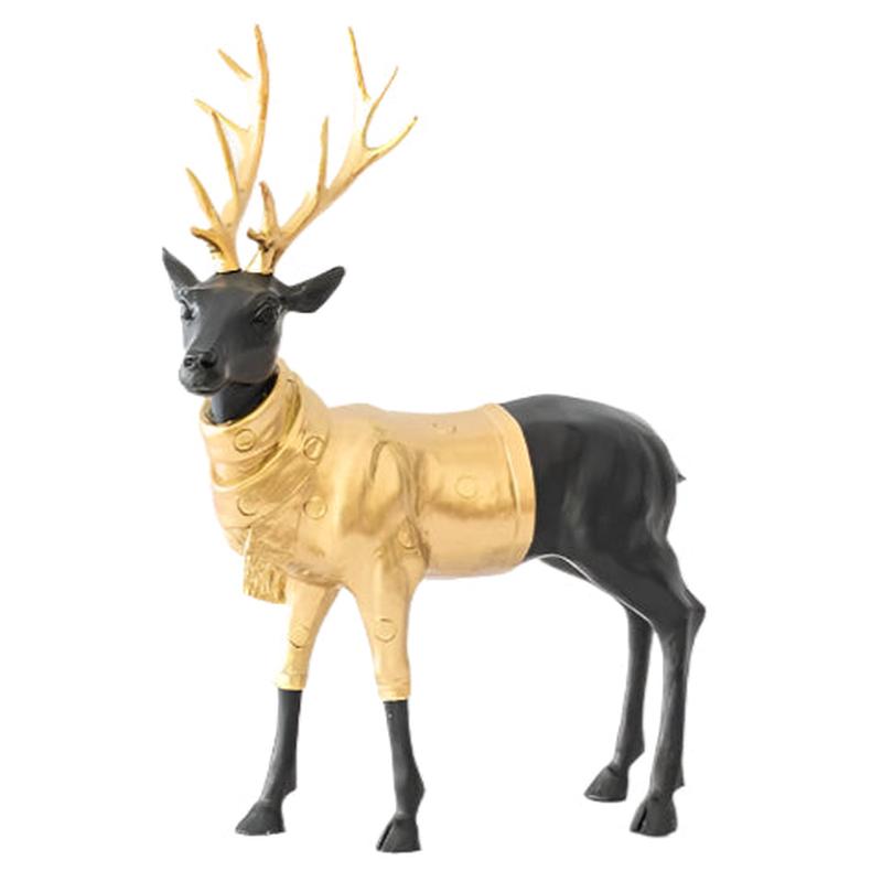 DECORATIVE REINDEER BLACK WITH GOLD 31x13x40 - Default Title