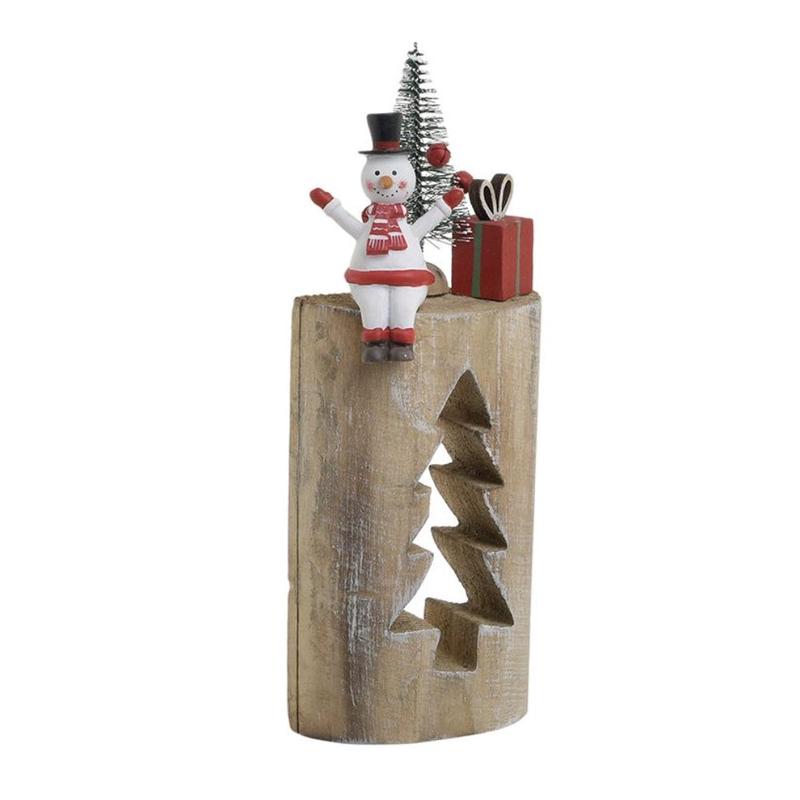 Decorative Snowman Wooden/Metal Multicolored 10x6x24