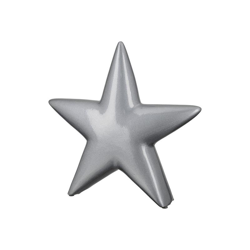 Decorative Star Ceramic Silver 23x4x22 - Default Title