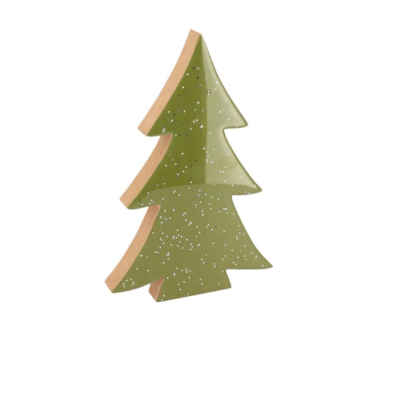 Fir Wood Green Varnish with Silver Glitter 12x2x18 - Default Title