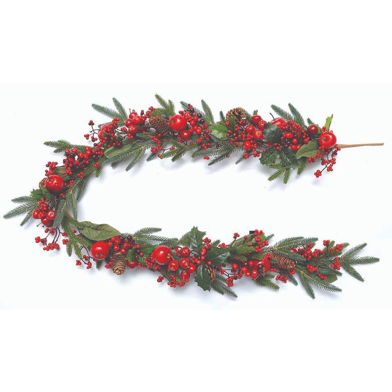 Garland with Berries-Apples-Pine Nuts 180cm
