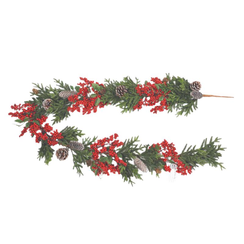 Garland with Berries & Pine Cones 180cm