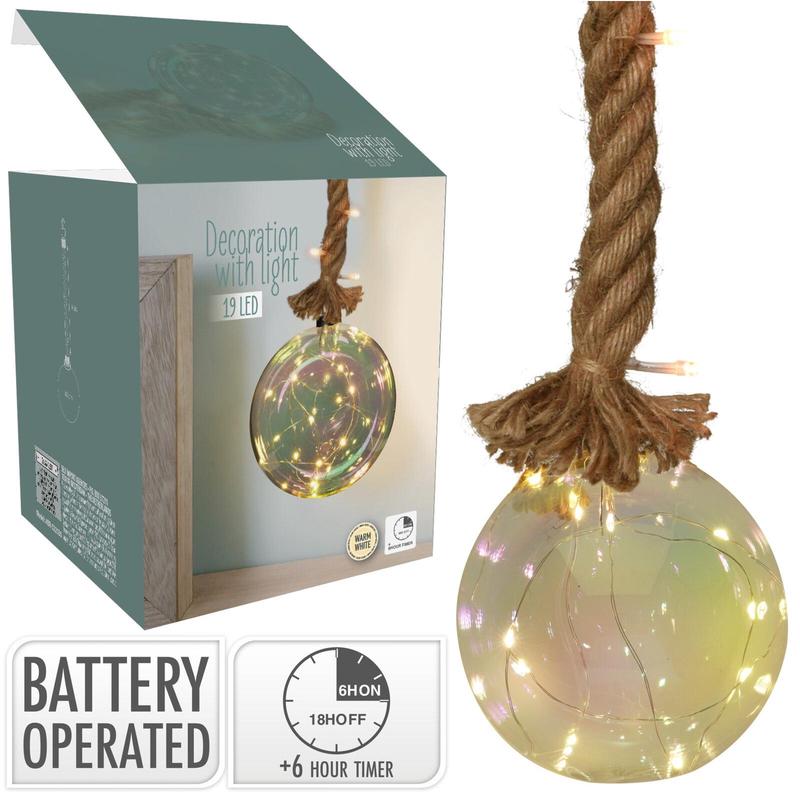 Glass Ball 10 LED WW 12cm - Default Title