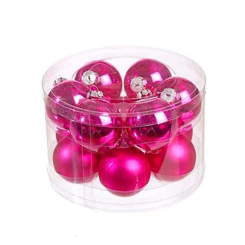Glass Ball Fuchsia S/12 6cm - Default Title