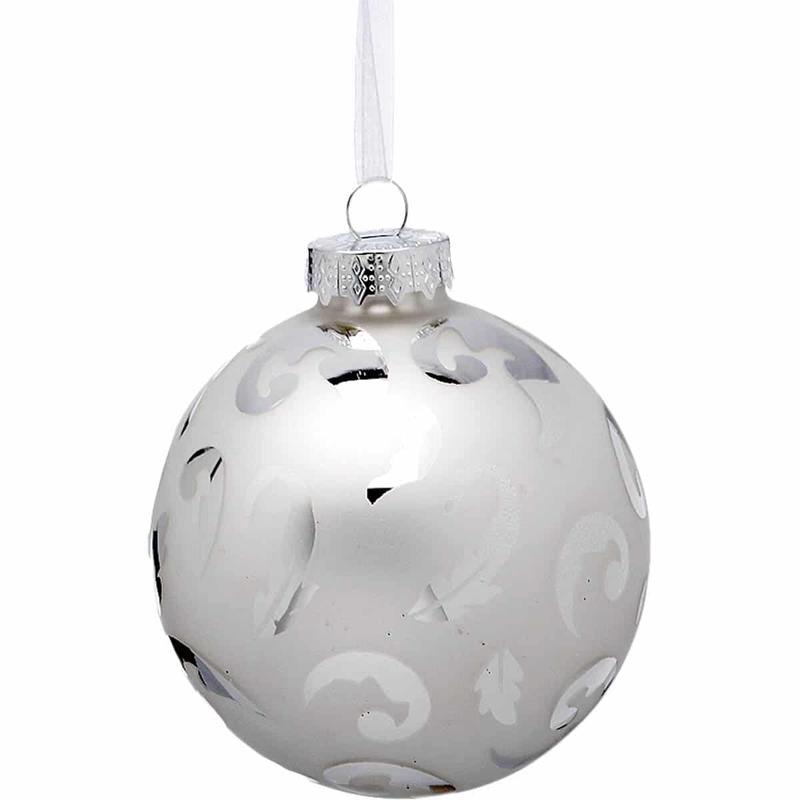 Glass Ball Silver 9cm S/3 - Default Title