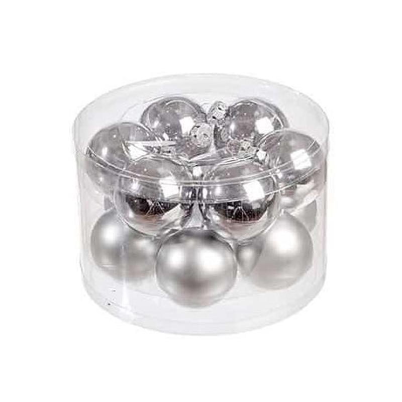 Glass Ball Silver S/12 6cm - Default Title