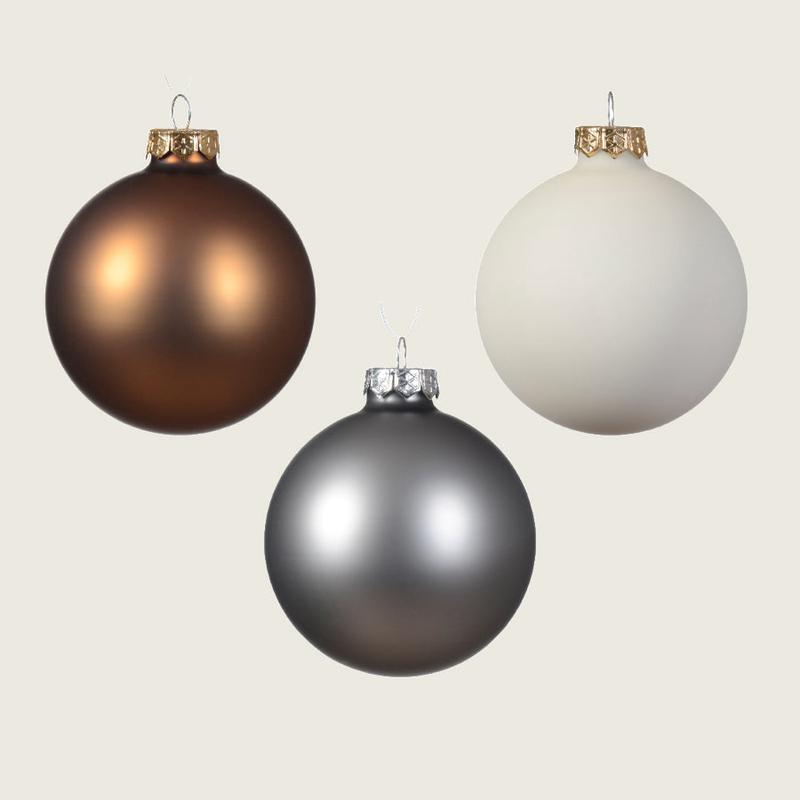 Glass Balls 3 Colors 8cm Set of 16 Pieces - Default Title