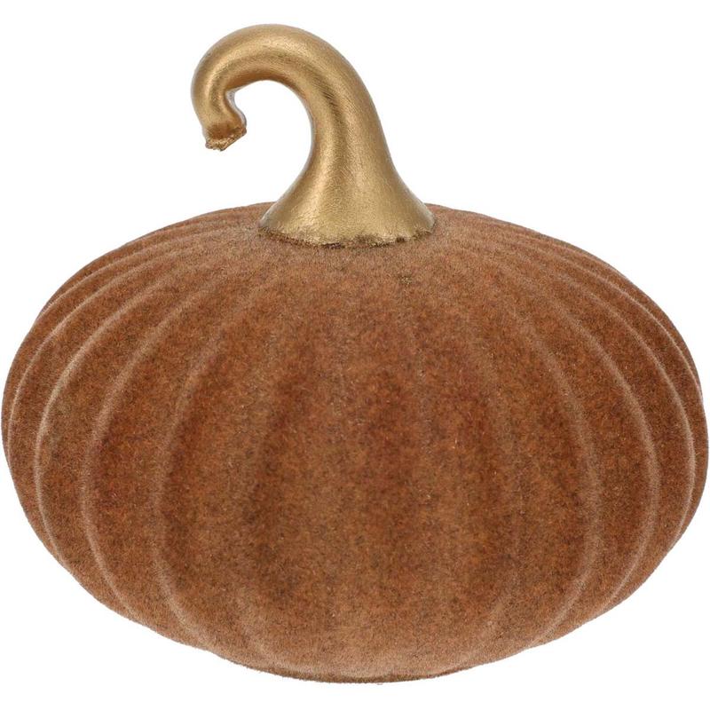 Glass Pumpkin with Brown Velvet 10x10cm - Default Title