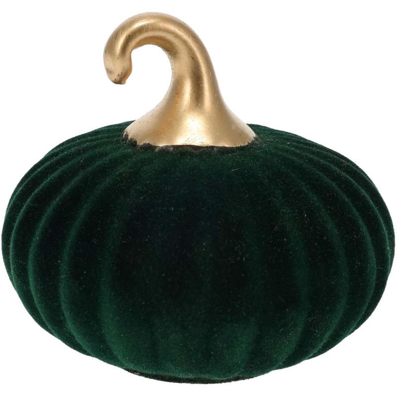 Glass Pumpkin with Velvet Green 10x10cm - Default Title